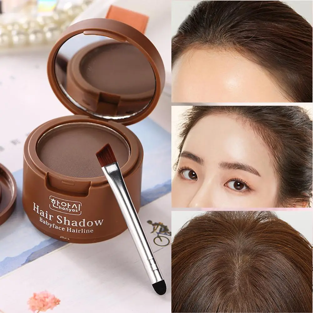 

2 In 1 Makeup Hair Line Shadow Powder Eyebrow Powder Symmetry Hairline With Mirror Puff Fibers Hair Style Powder