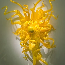 Желтое выдувное муранское стекло настенный светильник для спальни