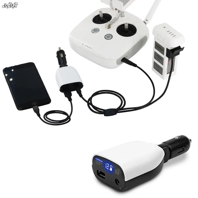 Digital Display Car Charger Battery & Remote Control 3 in