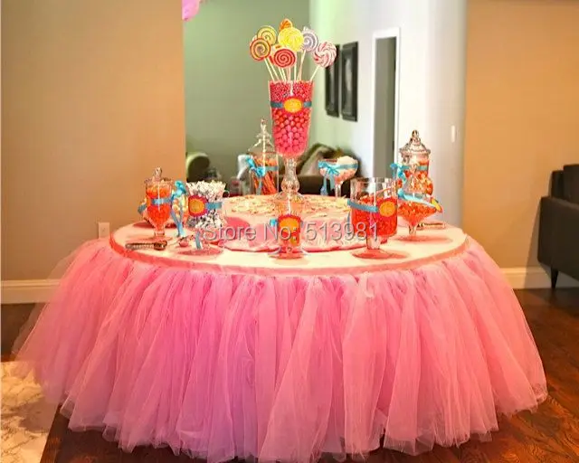 

Hot Sale fashion beautiful 100% polyester Hotel Banquet tulle table skirt handmade 100*50 cm wedding table cloth tutu free shipp