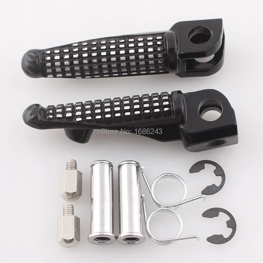 Black Front Foot Pegs Footrest Fits For Kawasaki NINJA ZX6R ZX636 Ninja