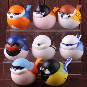 

Aegithalos Concinnus Hirundo Rustica Lanius Schach Cyanistes Cyanus Sparrow Action Figure Collectible Model Toy 8pcs/set