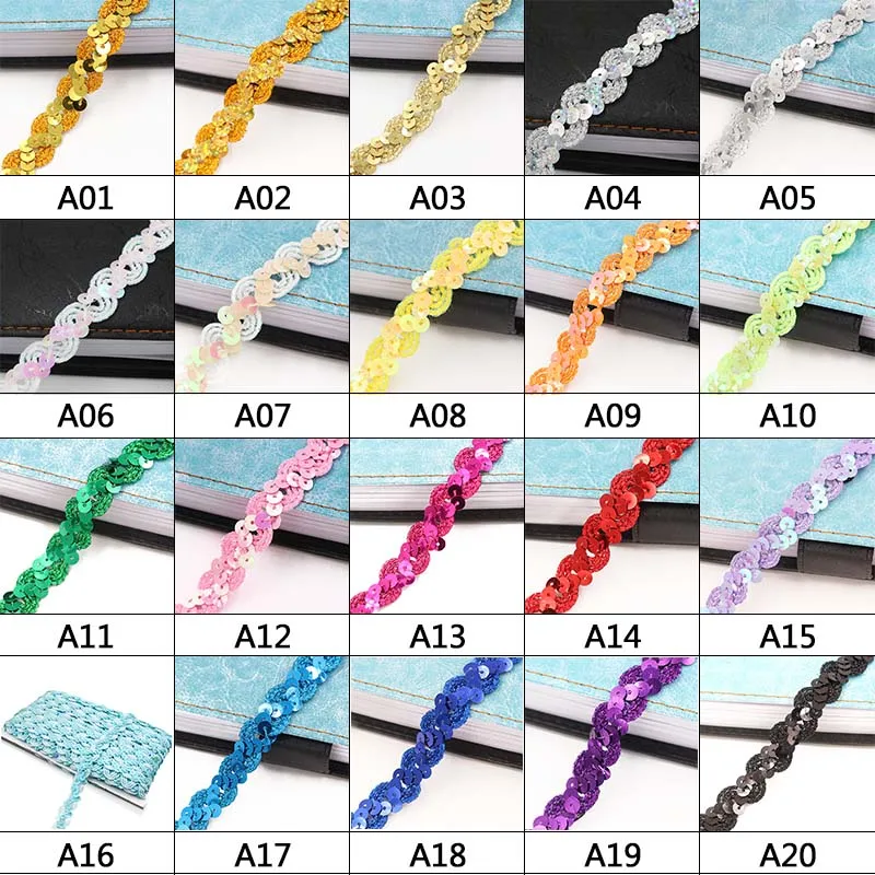 Ribbon Decoration 5 Meter 15 mm Round Sequins Fabric Lace Trim for Wedding Party Decoration Cloth Crafts Sewing