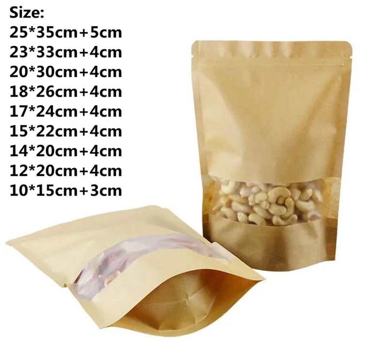 Kraft Paper Standup Zipper Pouch Gusset Bags Literacy Basics