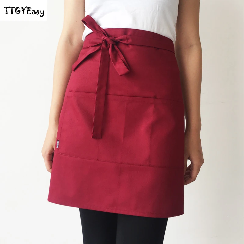 2018 New Haute couture Aprons for Woman Men Japanese cuisine Short simple antifouling kitchen Cooking pinafore Print logo | Дом и сад