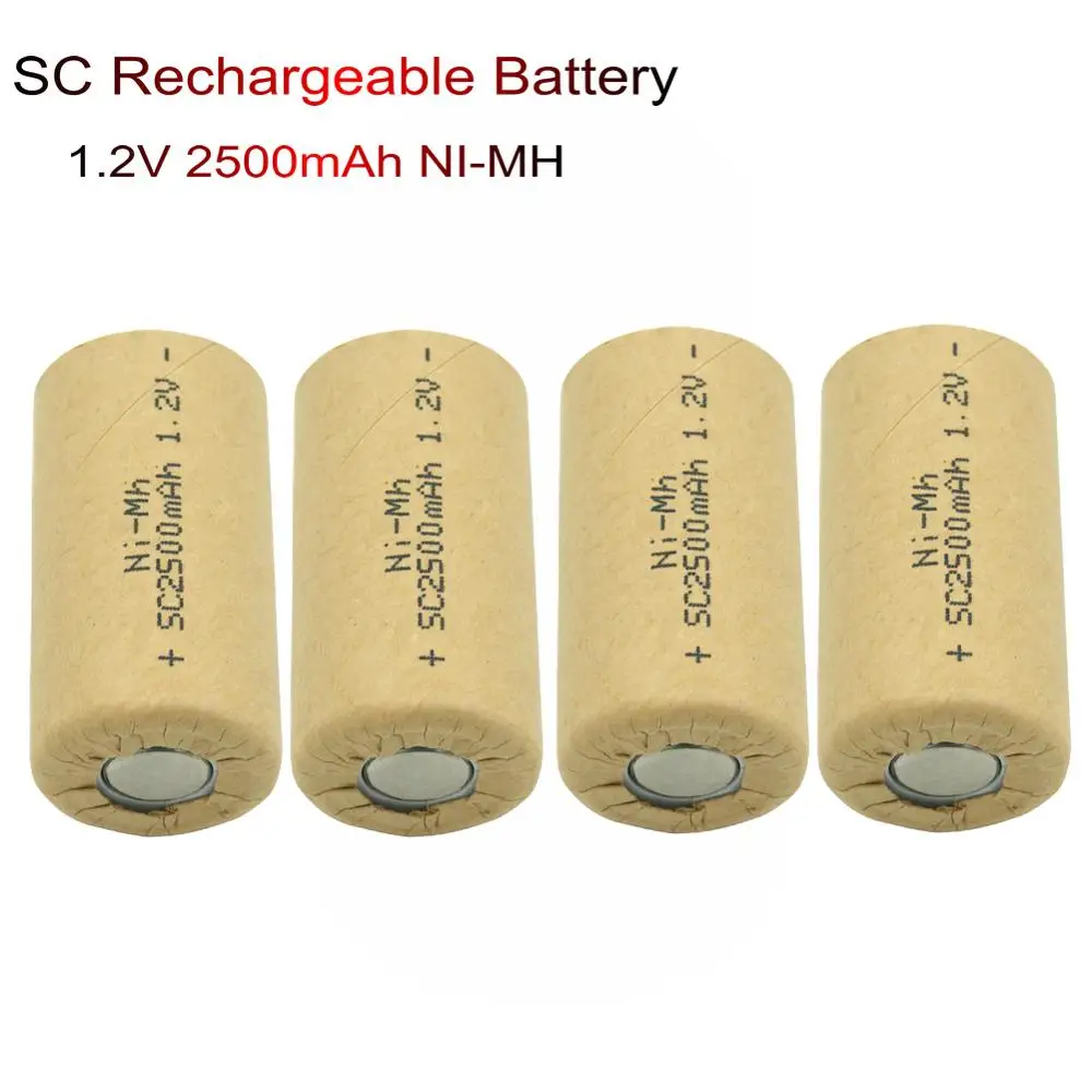 

Power Tools Battery Ni-MH Rechargeable Battery SC 1.2V 2500mAh nimh Batteries for Flashlight Solar Lights Electronic Toys lamp