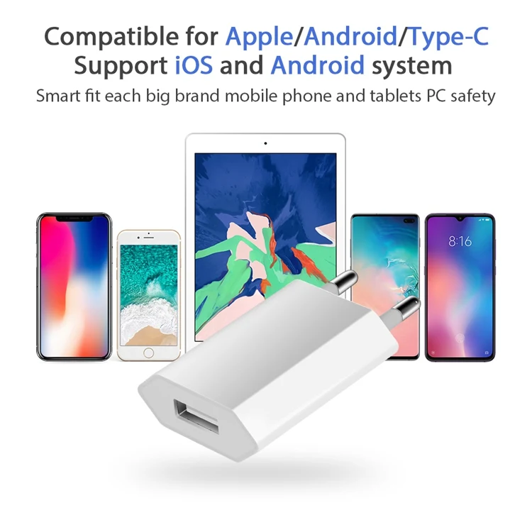 5 шт./лот, зарядное устройство USB с европейской вилкой для iPhone X/XS MAX XR, зарядное устройство для путешествий, адаптер, быстрое зарядное устройство для samsung S10+ зарядное устройство для телефона