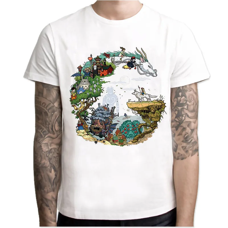 Тоторо из японского аниме студия Ghibli Миядзаки Хаяо Футболка мужская короткий