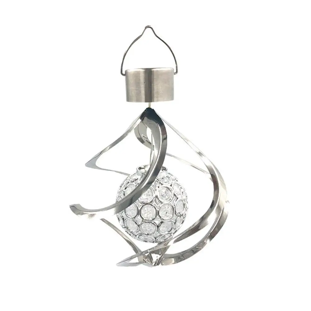 HobbyLane LED из нержавеющей стали на солнечных батареях полый шар ветер Chime лампа для