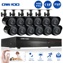 OWSOO 16CH канальный Full CIF DVR Kit 800TVL на открытом воздухе комплект камер видеонаблюдения HDMI P2P DVR Регистраторы 12 инфракрасный цилиндрическая ИК-камера набор