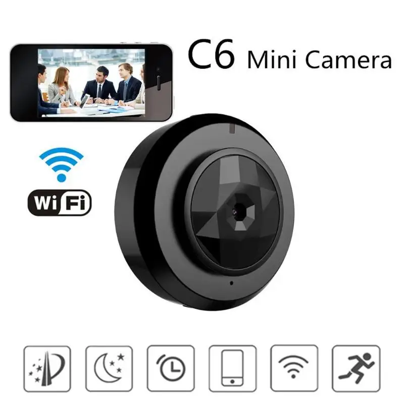 

C6 Mini P2P Camera WIFI IP Control By Phone 720P HD Baby Security Monitor Specially designed, wearable camera body 78 Degrees CM