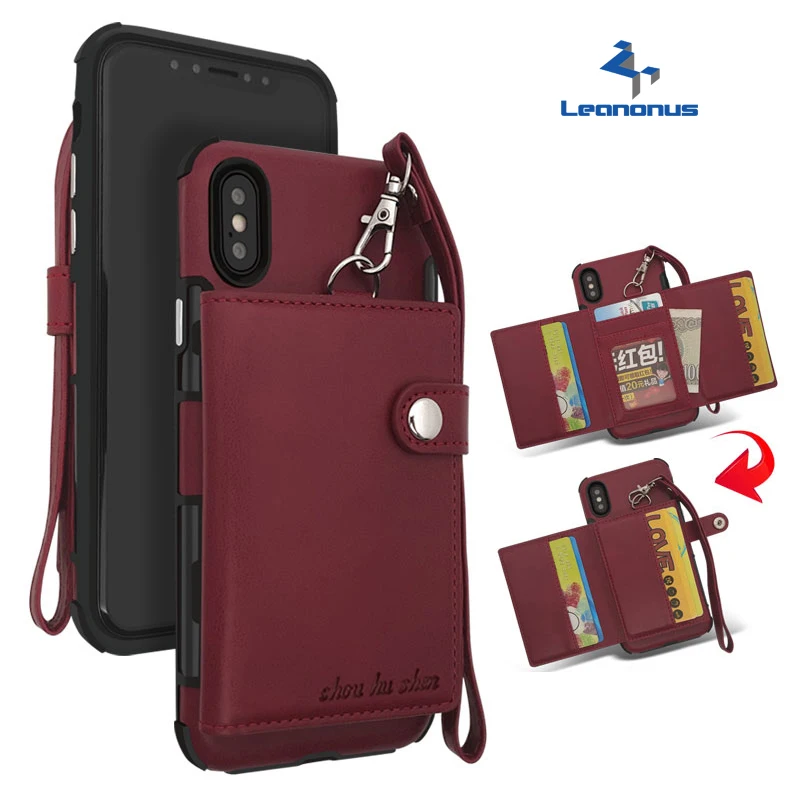 Leanonus высокого класса Бумажник Чехол Флип кожаный чехол для iPhone 6/6 S 7 8 плюс Ретро