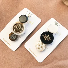 1 шт заколки для девочек в британском стиле ретро Кнопка сбоку клип акриловые заколка для волос из металлического сплава G0405