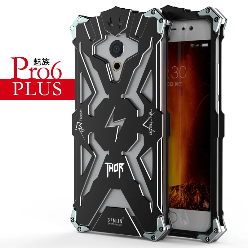 

Original Simon Case For meizu pro 6 plus 5.7" THOR IRONMAN Shockproof Back Cover Metal Frame Anti-knock Bumper PRO 6S PRO 5