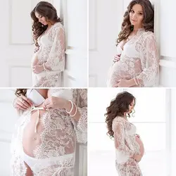 Off Белое платье для беременных фотосессия для беременных реквизит для фотосессии кружевные платья до колена кружевное платье макси для