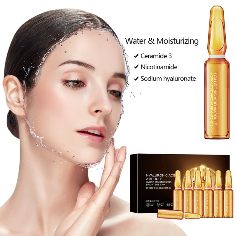 7pcs Hyaluronic Acid Ampoule Face Serum Shrink Pores Anti-Ance Nicotinamide Whitening Injection Moisturizing Wrinkle | Красота и
