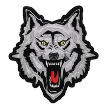 Волк вышивка паста Большая одежда патч-ап отверстие большие джинсы украшение паста модные украшения сзади паста