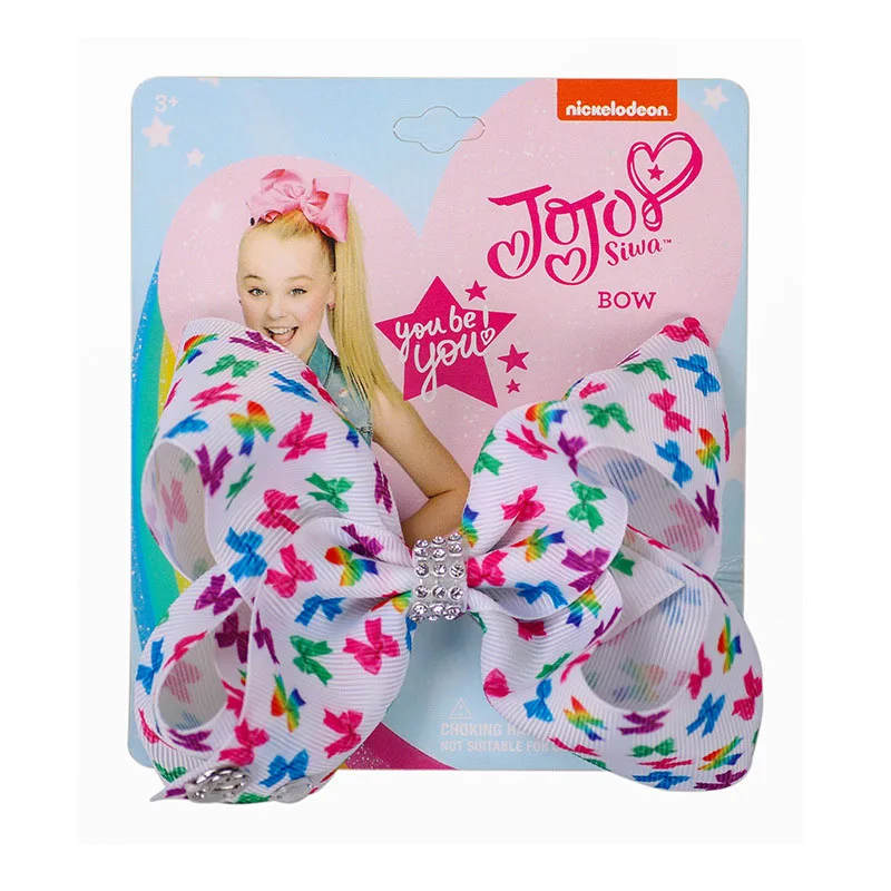 Девочки JoJo Siwa банты для волос с крокодил блестящие 5 дюймов Радуга Аллигатор горный хрусталь заколки для волос Детские аксессуары - Цвет: 16