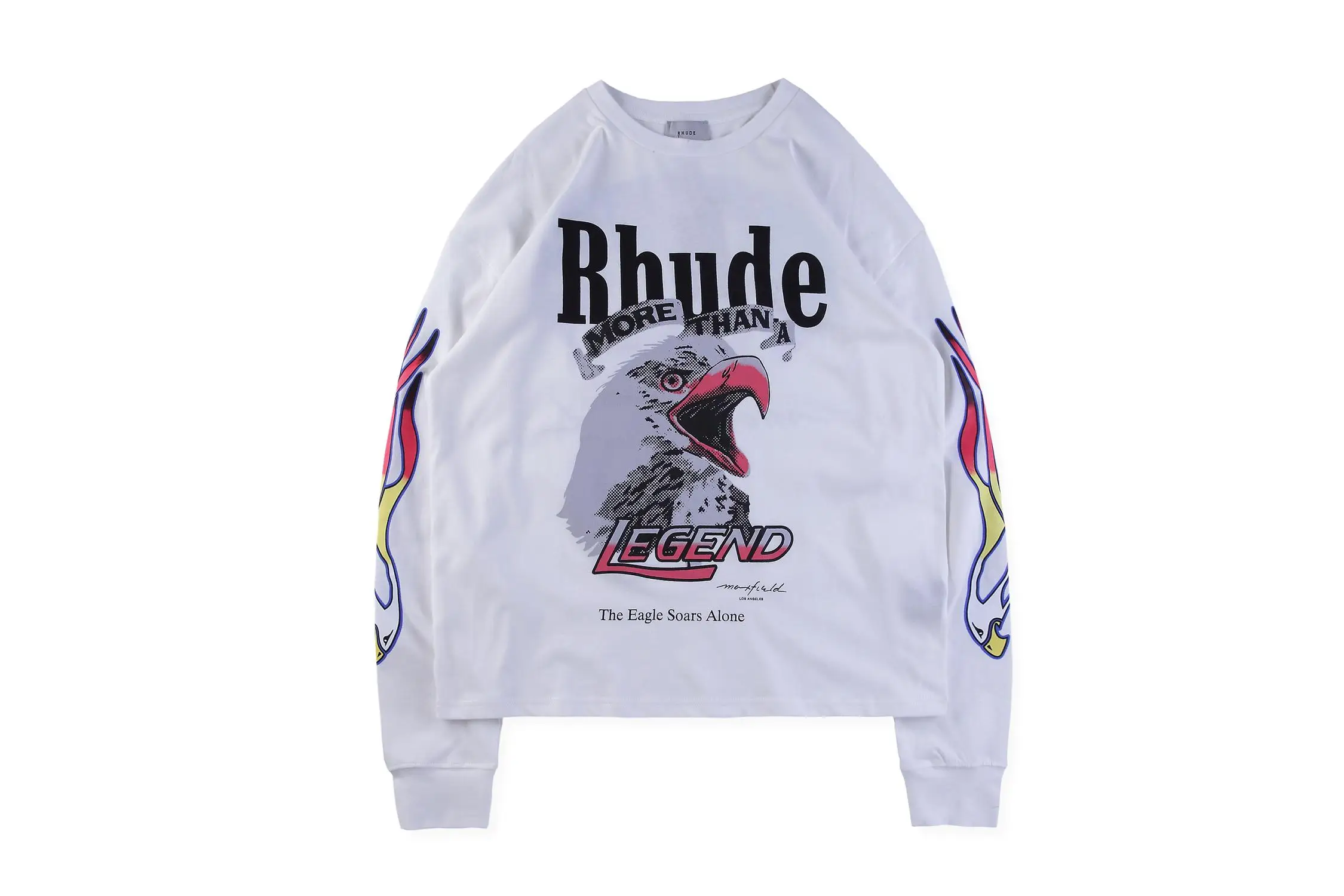 RHUDE Толстовка Оверсайз Орел пирнт 1:1 Высокое качество длинный рукав RHUDE X Maxfield Толстовка La для мужчин женщин RHUDE толстовки