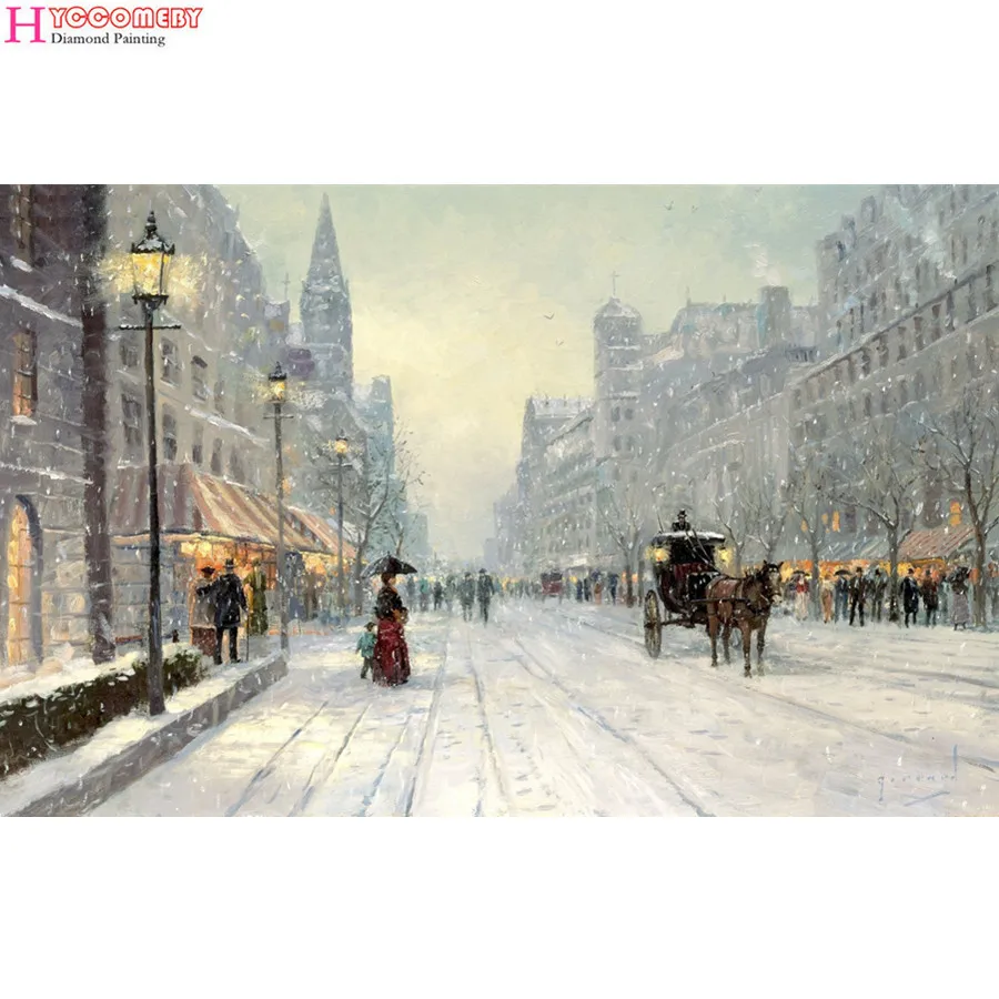 

5D round square Diamond Painting Winter snowflake scene DIY full Diamond Embroidery Diamond Mosaic Cross Stitch decoration gift