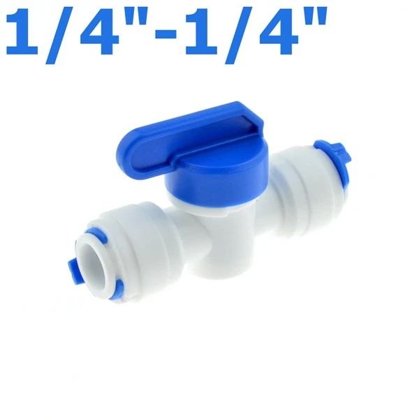 RO прямой 1/" 3/8" дюймовый OD шланг быстрое соединение контрольные фитинги пластиковый водяной шаровой клапан Reveser осмос аквариумные фитинги - Цвет: 6.35mm-6.35mm