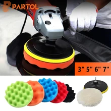 Partol " 5" " 7" полировочные колодки+ губка шерстяная восковая Полировка набор для автомобилей Стекло каменная керамика пальто краски воском уплотнительная глазурь
