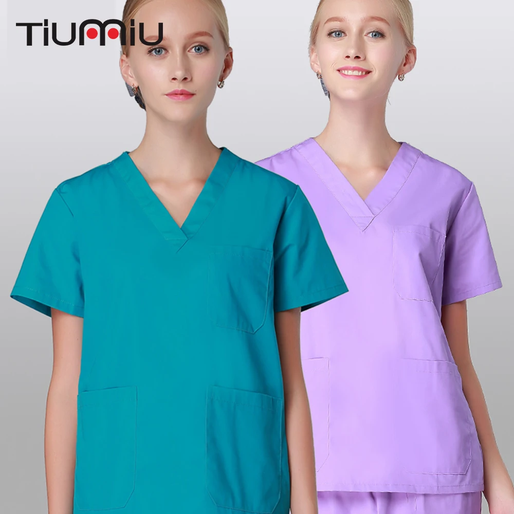 2018 High Quality V Neck Summer Doctor's Clothing Nurse Uniform