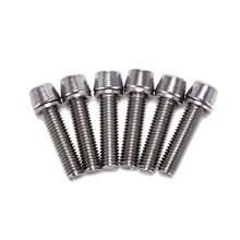6 adet bisiklet kulaklık kök Cap vida Ultralight paslanmaz bisiklet selesi disk cıvata dağ bisikleti yol bisikleti yükseltici vida M5 * 20mm