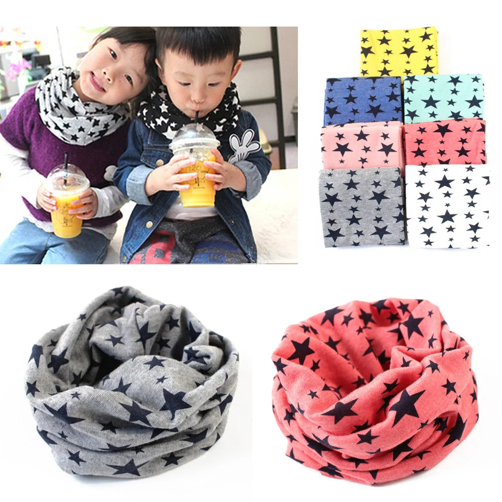 

Kids Warm Cotton Scarves Shawl Unisex Autumn Winter Knitting Kerchief Scarf