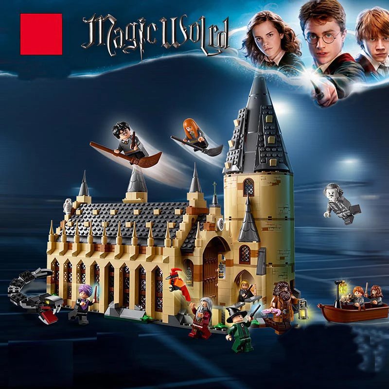

Harry Magic Potter Hogwarts Great Wall Castal Compatibility Legoing Harri Potter 75954 Building Blocks Bricks Set Toys Christmas