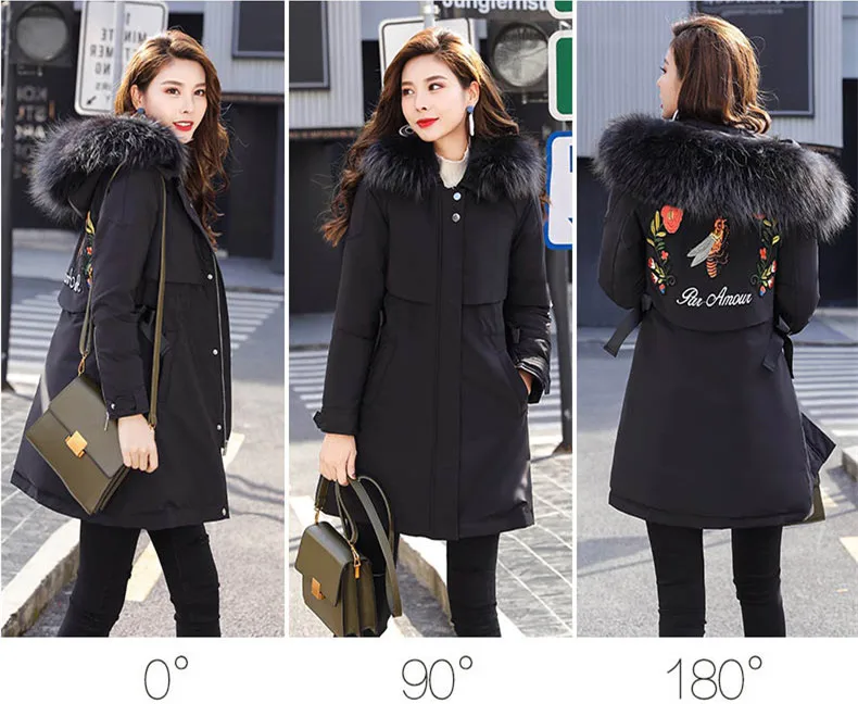 Parka Women Jackets Winter Long Hooded Women Winter Coat Korean Style Adjustable Waist 2018 New Parkas Female LZ980 (4)