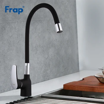 

Frap Business Style Black Silica Gel Nose Any Direction Kitchen Faucet Cold and Hot Water Mixer Torneira Cozinha Crane F4453-04