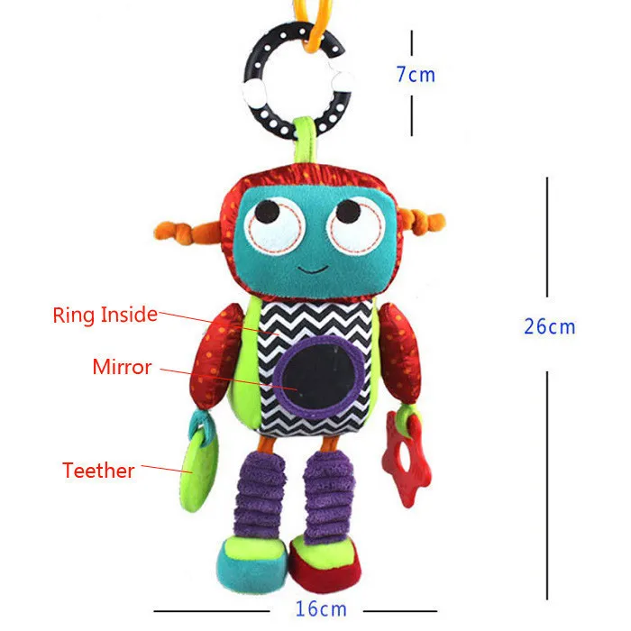 Для ребенка плюшевые мобильные, музыкальные погремушки игрушки Android Робот Детские погремушка для новорожденных 0-12 месяцев Ранние