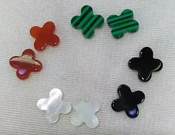 

24pcs Clove MOP Shell Cabochons cross bear heart rectangle flower 8-12mm animals white shell Beads shell jewelry