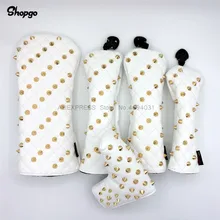 [Золотые заклепки] Премиум головные уборы для гольфа Гольф Драйвер файрвэй лес гибридные клюшки Чехлы полный комплект 2 цвета талисман новинка подарок