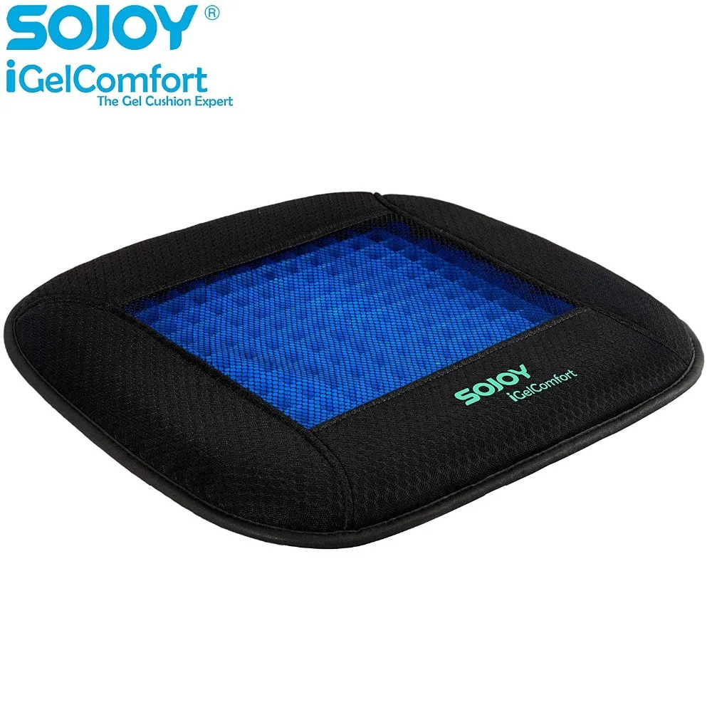 

Sojoy iGel Comfort Coccyx Orthopedic Breathable All Gel Seat Cushion Cooling Memory Foam Non-Slip Seat Cushion (Black)