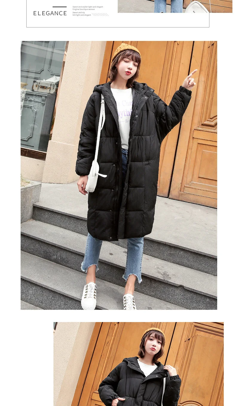 Длинные свободные хлеб Услуги пальто Женская зимняя обувь куртка Для женщин парки 2018 Новый High end вниз хлопок толстые куртки элегантные