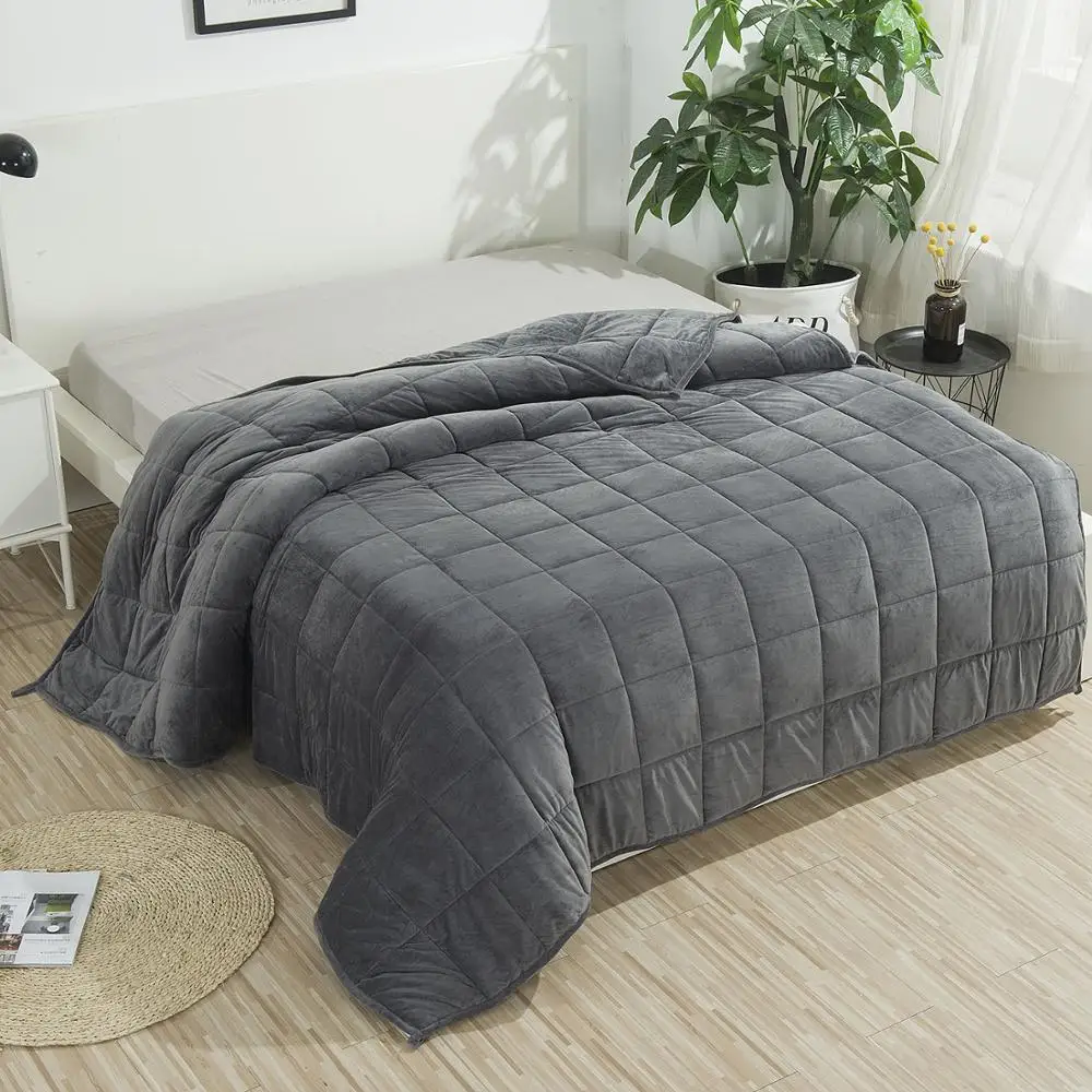 Kaufen SunnyRain 1 Stück Gewichteten Decke für Erwachsene Schwerkraft Decken Schlaf förderlich Kreuz förmigen Stepp