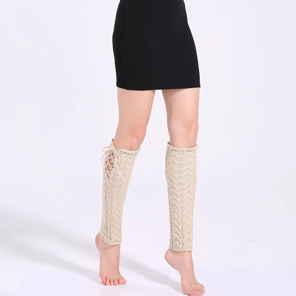 Новые женские зимние теплые гетры Вязаные вязаные длинные носки Модные женские зимний теплый вязаный гетры