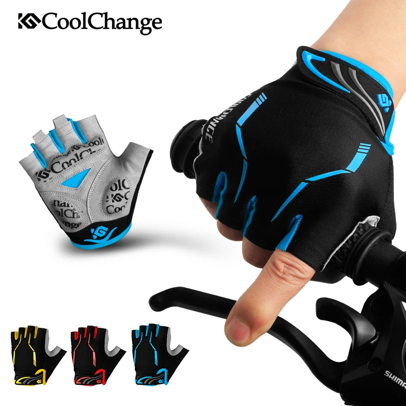 CoolChange велосипедные перчатки с гелевой пропиткой, велосипедные перчатки для спорта на открытом воздухе, mtb, велосипедные перчатки с полупальцами, guantes ciclismo, 3 цвета