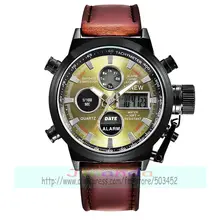 60 шт./лот, XINEW-3003, высокое качество, часы с датой, светящиеся, три глаза, кожаные часы с ремешком, кварцевые, военные, повседневные, кожаные часы