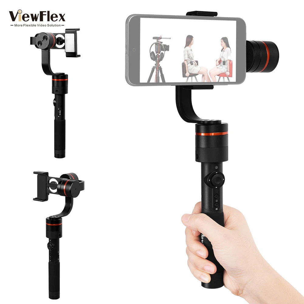 ViewFlex VF-S PRO 3-х осевой ручной шарнирный стабилизатор для камеры GoPro промежуток времени отслеживания объектов Авто панорамную съемку для iPhone X 8 7 6 Plus