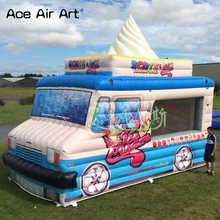 Аттракцион надувной мобильный грузовик мороженого, магазинный концессионный стенд/место поставщика/мороженое vans палатка для лета
