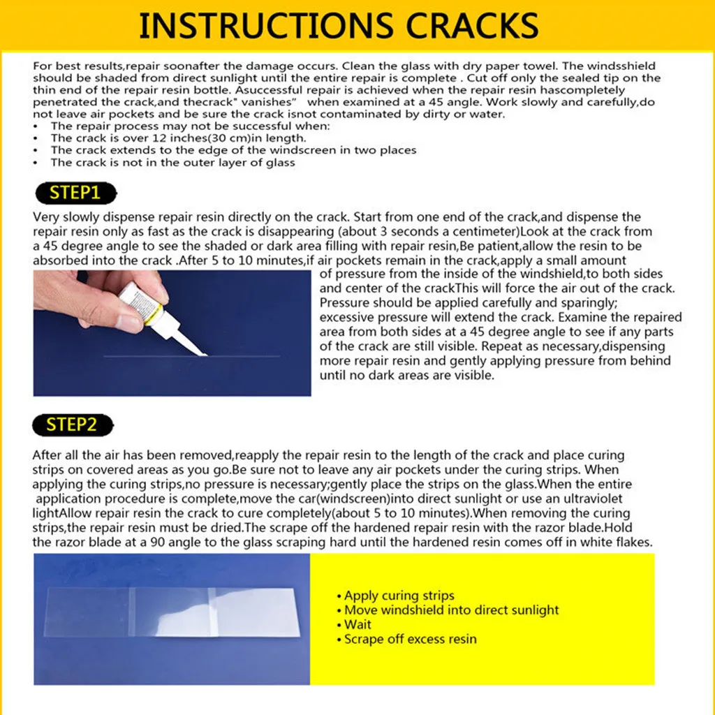 Набор инструментов для ремонта лобового стекла DIY автомобильный комплект для стекла для чип трещины усовершенствованная формула смолы для максимальной прочности 8Z