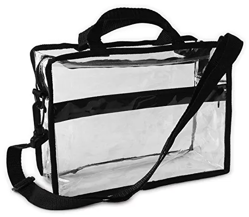

Custom Transparent PVC Briefcase Style Shoulder Bag with Detachable strap