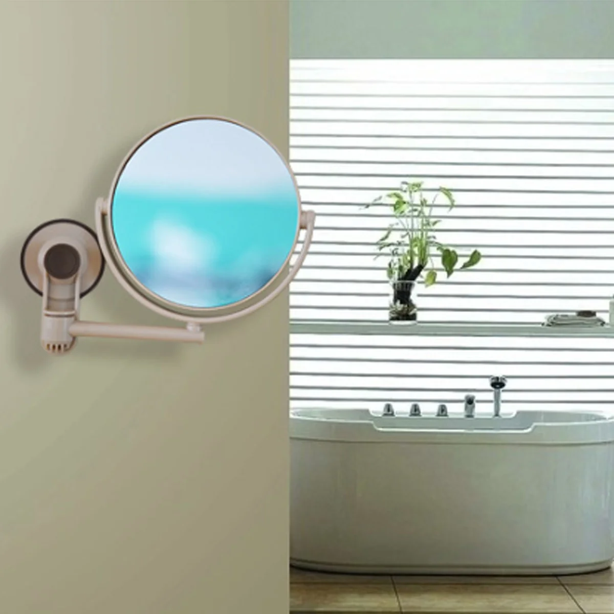 Espejo de pared espejo lado doble cuarto de baño cosméticos maquillaje de cara 360 giratorio espejo decoración para el hogar Espejo de pared espejo lado doble cuarto de baño cosméticos maquillaje de cara 360 giratorio espejo decoración para el hogar