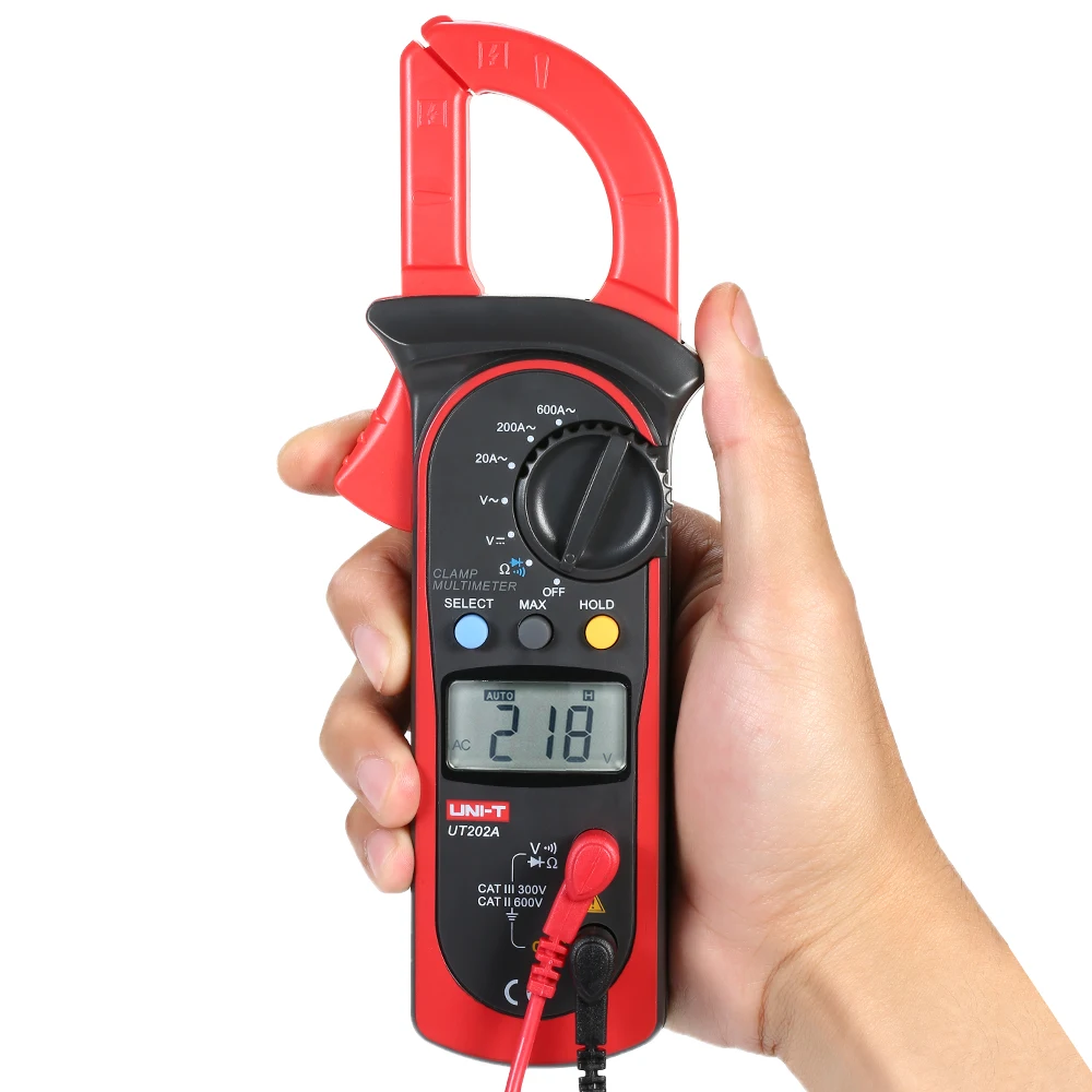 

UT202A Mini AC Current Pliers AC/DC Voltmeter Amperometric Clamp Meter Digital LCD Handheld Resistance Diode Tester ESR Meter