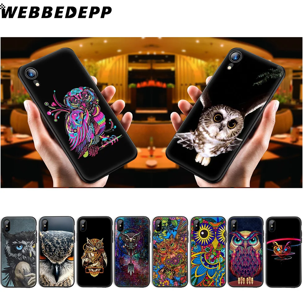 WEBBEDEPP Сова мягкий силиконовый чехол для iPhone 11 Pro Xr Xs Max X или 10 8 7 6 6S Plus 5 5S SE Case |