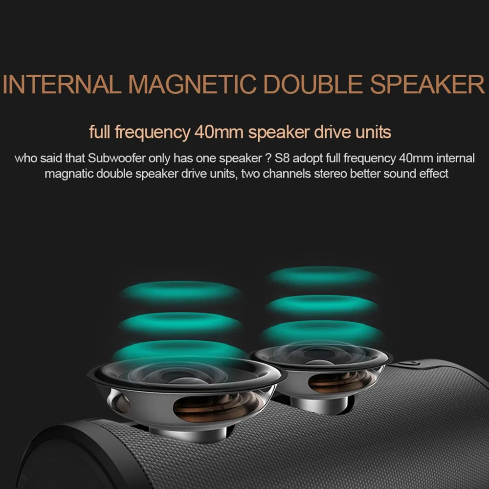 ZEALOT S8 HiFi 3D стерео Беспроводная bluetooth колонка с сенсорным управлением AUX TF карта