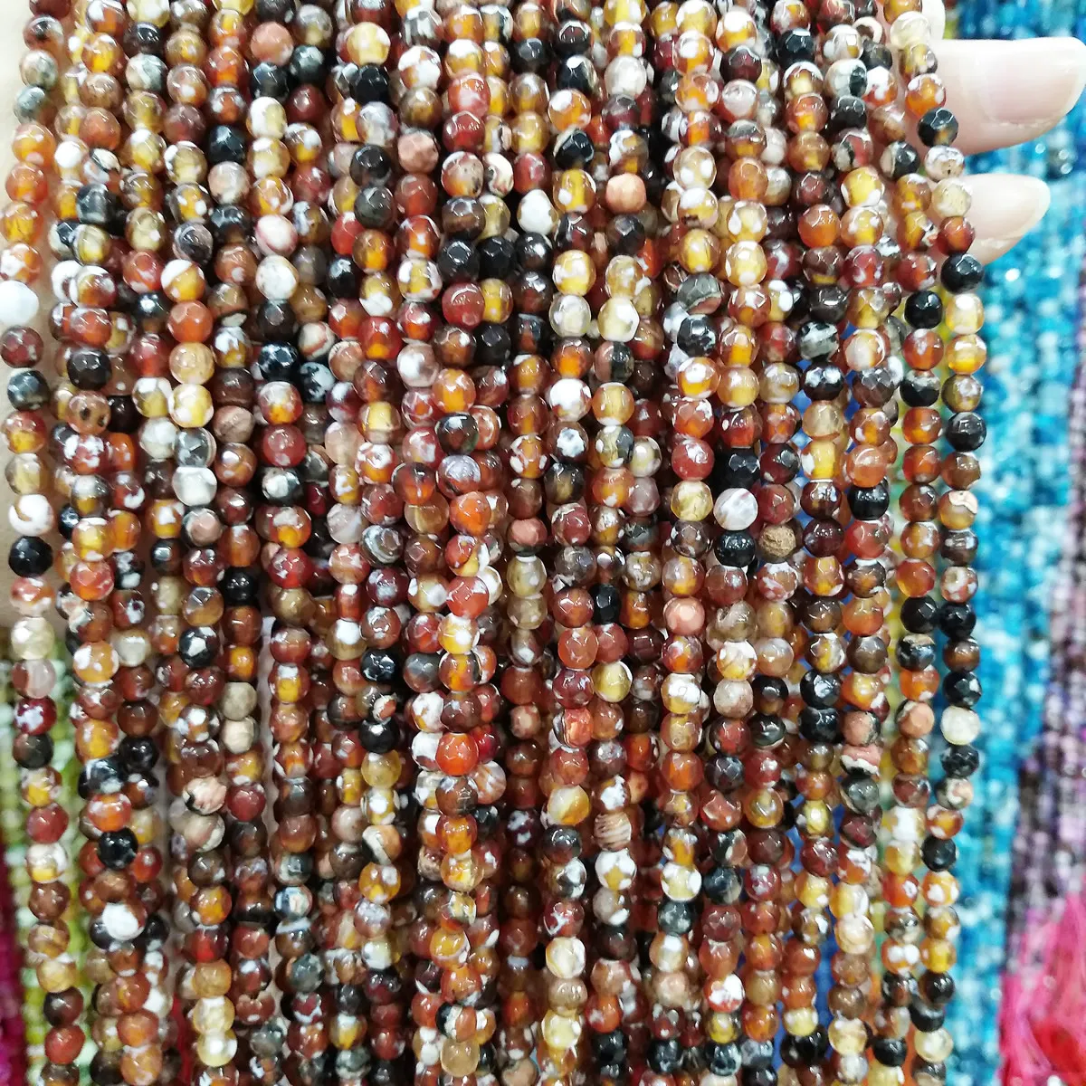 

Natural Stone Agates Small Beads 3 mm Section Loose Bead for Jewelry Making Necklace DIY Bracelet